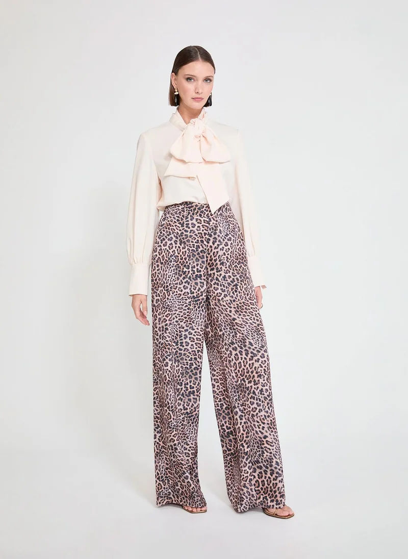 لولا كساديمونت Brown Animal Print Pants